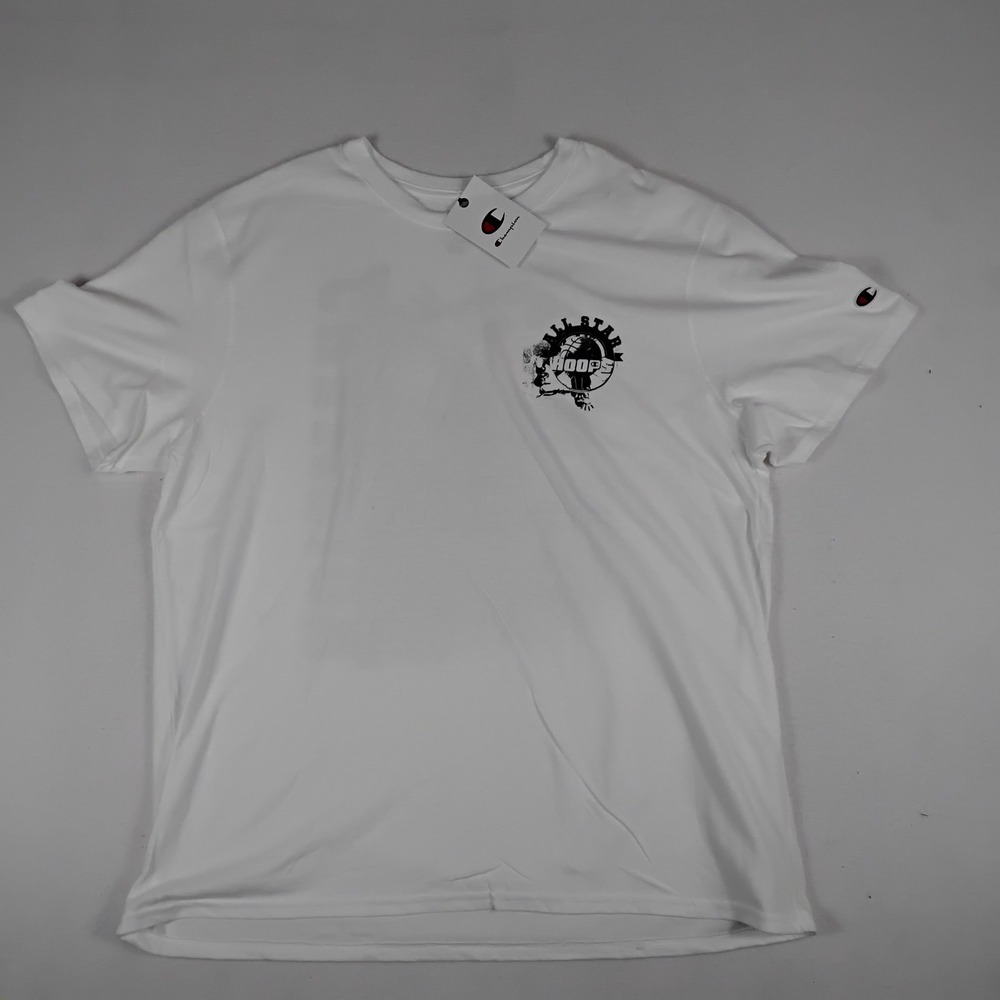Champion Mens XL All Star Hoops Basketball T-Shirt White Graphic Tee NWT